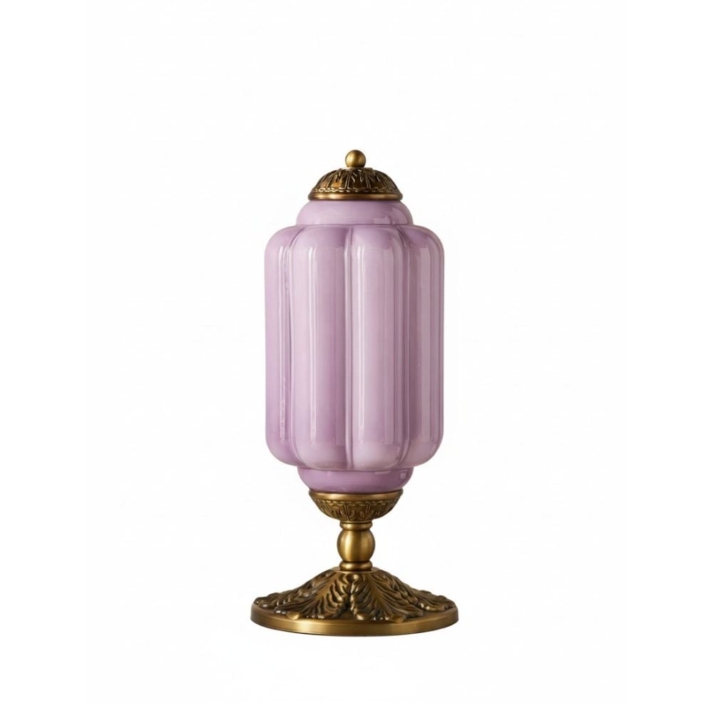 Retro Eloise Milk Glass Table Lamp for Bedroom Decor