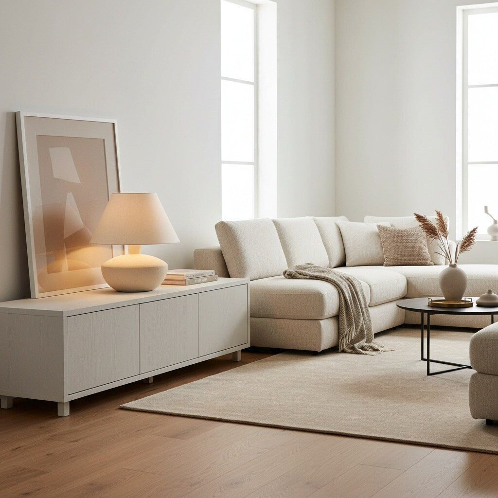 Ceruna Moderne Keramische Tafellamp – Sculpturaal Lichaam Strakke Afwerking voor Entree en Lounge