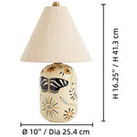 Load image into Gallery viewer, Ceruna Ceramic Table Lamp - Tapered Linen Shade Wax Resist for Bedroom