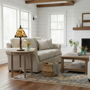 TF Jamelia Klassieke Glas-in-Lood Tafellamp - Handgemaakte Glazen Lamp voor Slaapkamer