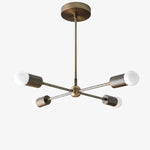 Load image into Gallery viewer, Mobilux Line Mid Century Gold Sputnik Chandelier - Geometric Brass Fixture

