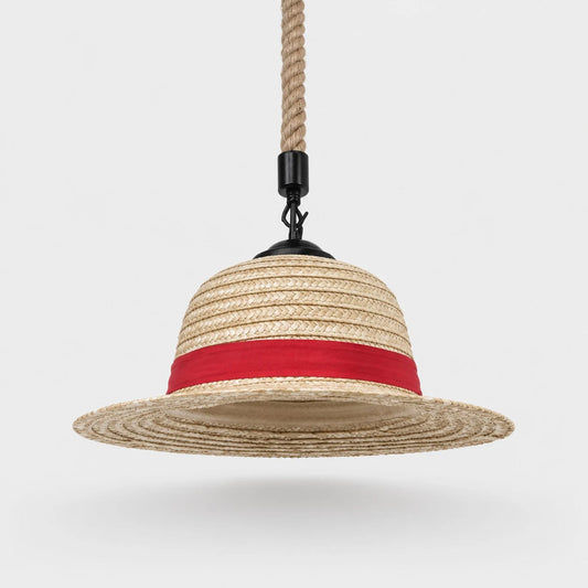 Straw hat pendant view 2