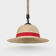 Straw hat pendant view 2