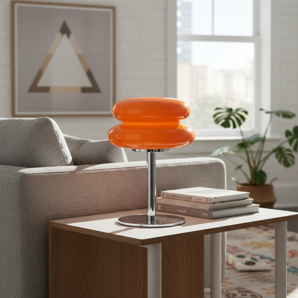 Glasentro Bauhaus tafellamp geometrisch glasontwerp moderne accentlamp voor woonkamer N12