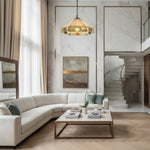 Charger l’image dans la visionneuse de la galerie, Suspension en vitrail vintage TF Nevada - Éclairage artisanal en verre d'art pour les salles à manger