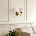 Load image into Gallery viewer, Mild Velin Wall Lamp – Brass and Frosted Glass Wall Sconce for Bedroom and Living Room