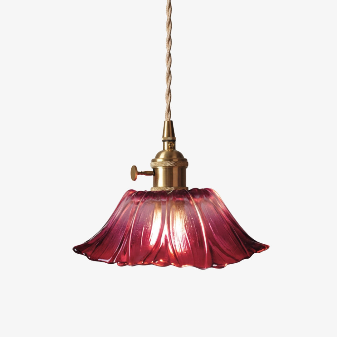 Blossix Elegante Art Hanglamp - Glazen Bloemenkap Design voor Woon- of Eetkamer N24