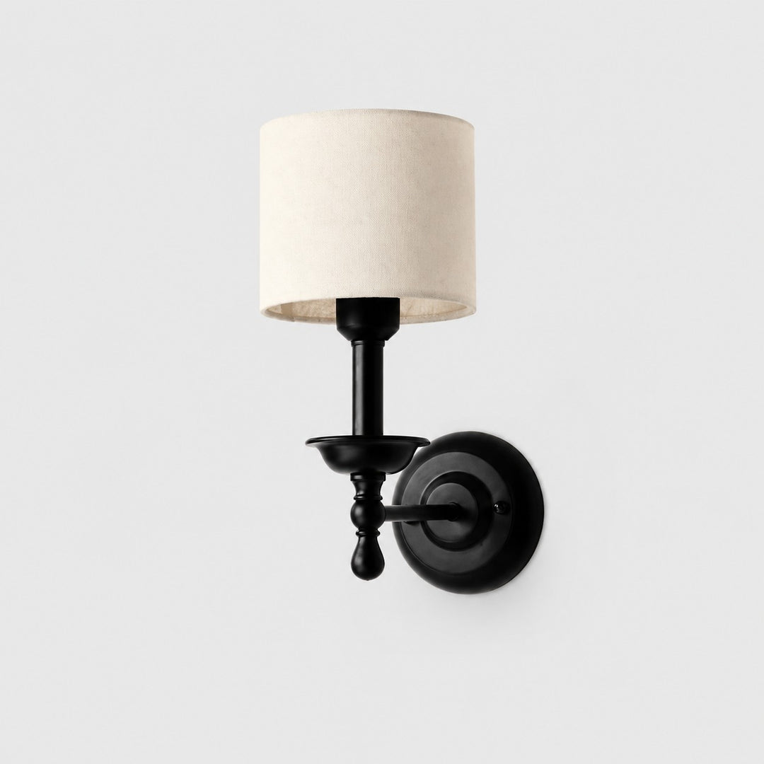 Vintage wandlamp met stoffen kap