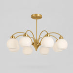 Load image into Gallery viewer, Solid brass 8-light glass globe chandelier