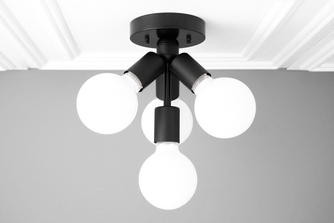Glorica Glass Flush Mount Light - Globe Ceiling Fixture Modern