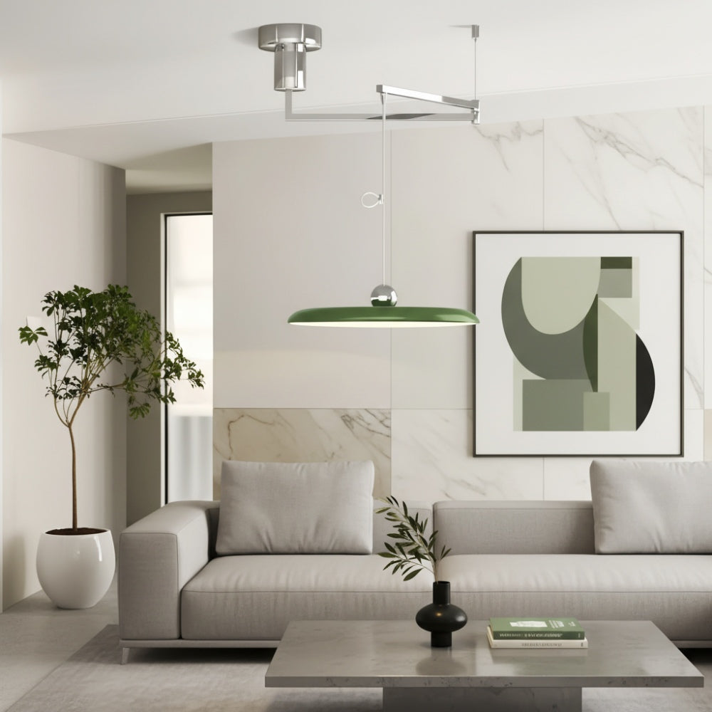 Swinglo Schommelarm Hanglamp - Verstelbaar Schijfontwerp Hanglamp voor Eetkamer N65