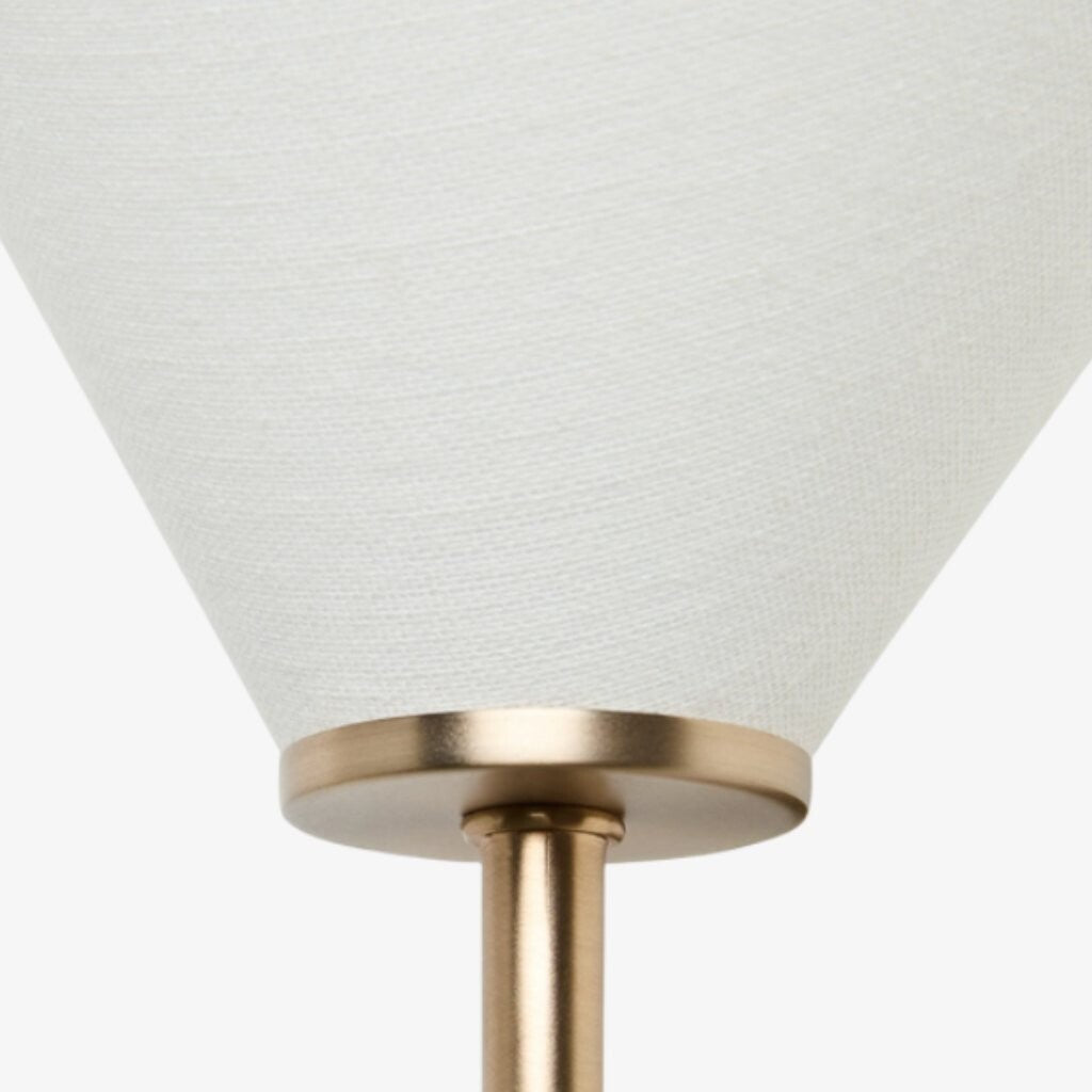 Kysara mosiężna lampa ścienna z lnu – rzeźbiarski design z krzywiznami, odpowiednia do salonów, sypialni i łazienek