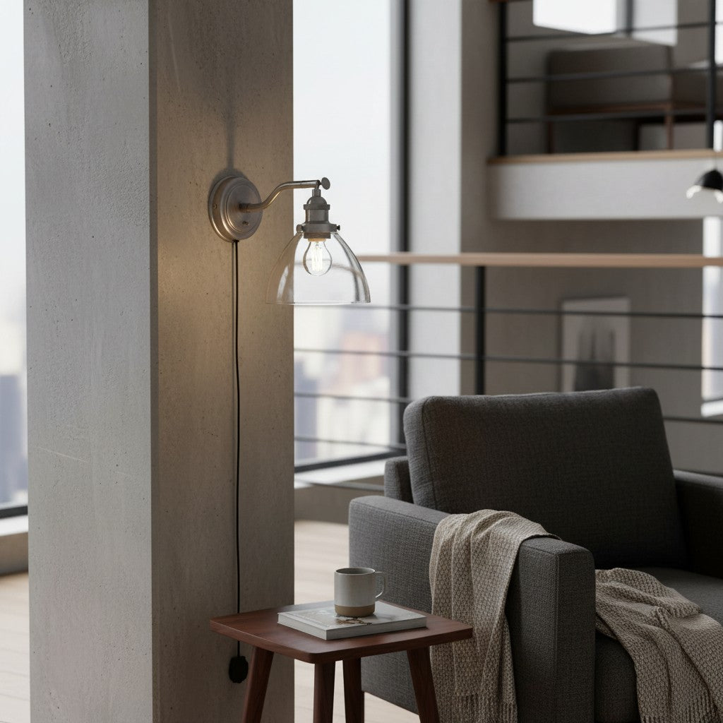 Collezione Lampade da Parete Novera – Paralumi in Vetro in Finiture Ottone, Argento, Nichel, Rame – Residenziale e Ospitalità Boutique