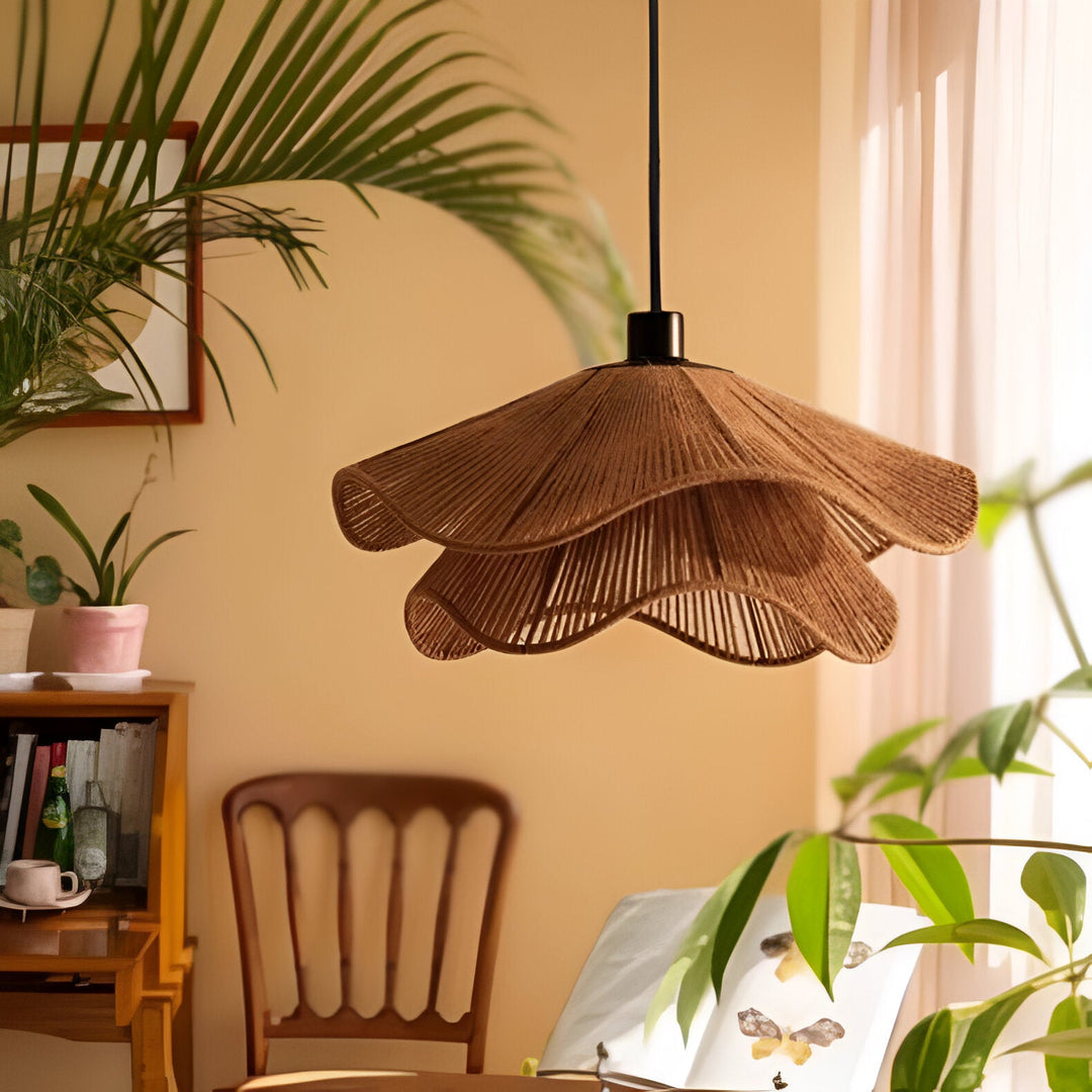 Boho naturalna lampa wisząca z juty Cape Points