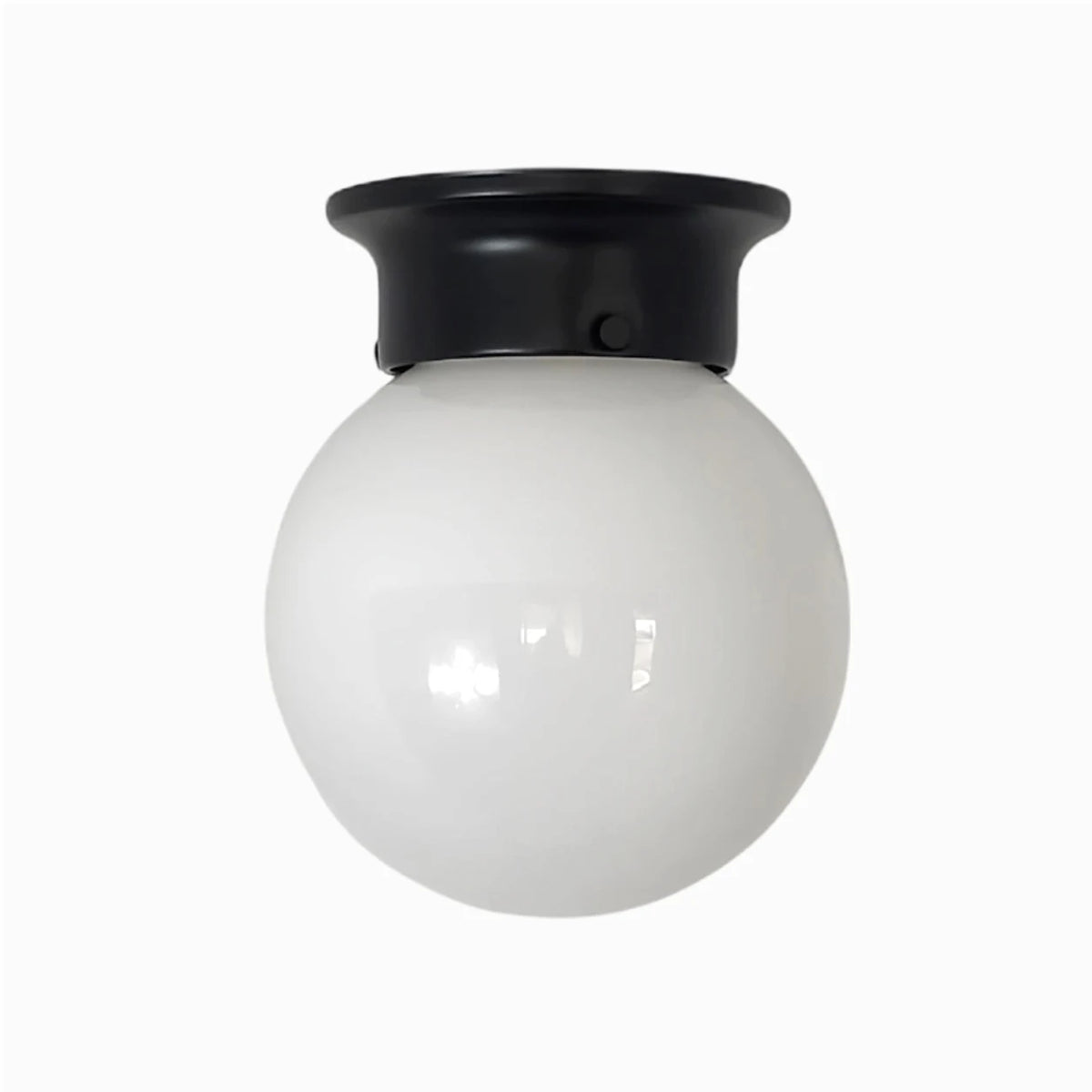 Style B minimalist glass ceiling lamp in black finish