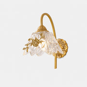 Style A French floral brass-tone wall sconce
