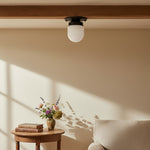 Load image into Gallery viewer, Opalume White Opal Glass Bulb-Globe Flush-Mount Ceiling Light for Entry &amp; Living Room

