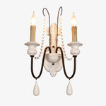 Carica l'immagine nella visualizzazione Galleria, Retro White two-light wall sconce