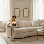 Afbeelding laden in galerijweergave, TF Angelique Art Nouveau glas-in-lood tafellamp - handgemaakt bloemmotief voor woonkamer