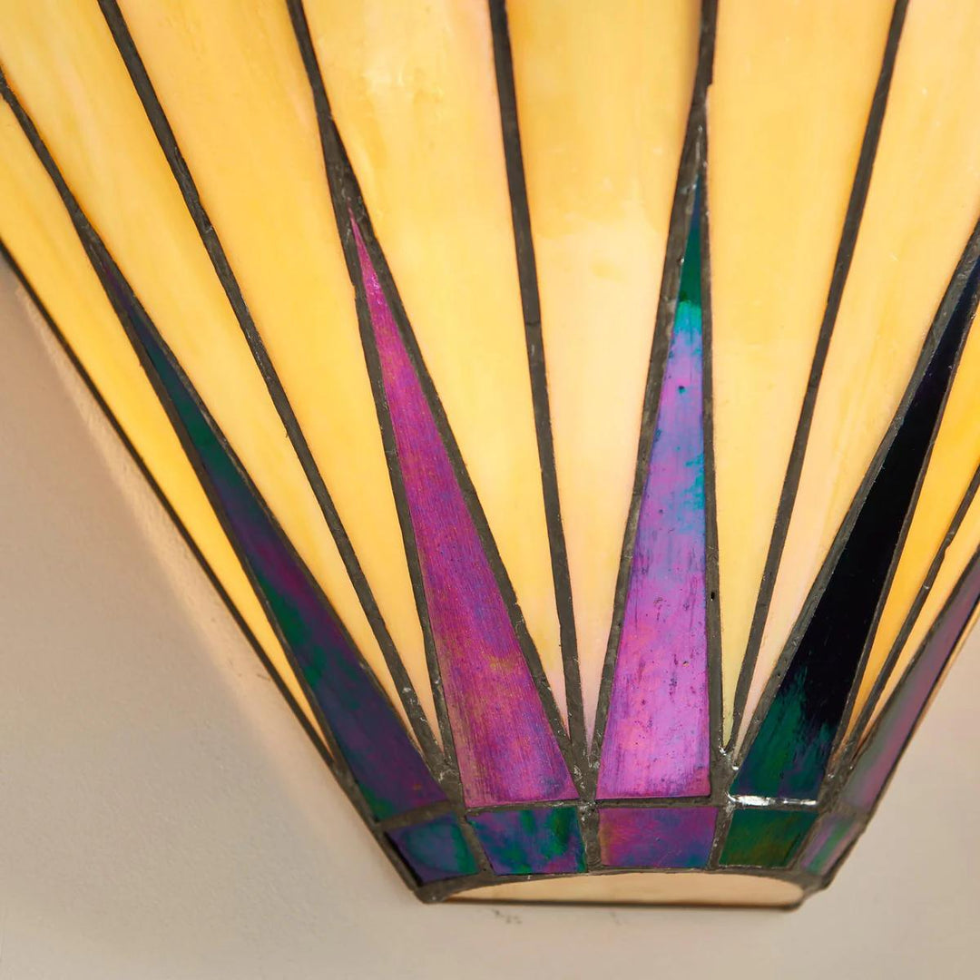 TF Dark Star Art Deco Ster Tiffany Wandlamp – Glas-in-lood Geometrisch Licht voor Gang en Woonkamer