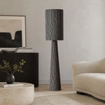 Cargar imagen en el visor de la Galería, Gray striped floor lamp near a console and lounge chair