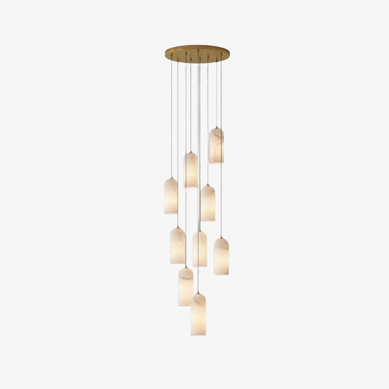 Alabresca Mid Century Alabaster Pendant Light – Multi Head Hanging Lamp for Kitchen Island