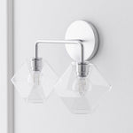 Load image into Gallery viewer, Talvior Geometric Modern Bathroom Sconce - Faceted Shade Light in Luxe Finishes
