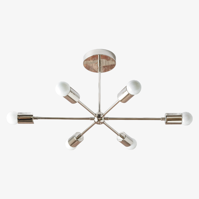Mobilux Line Mid Century Modern Chandelier - 6 Heads Hanging Ceiling Light