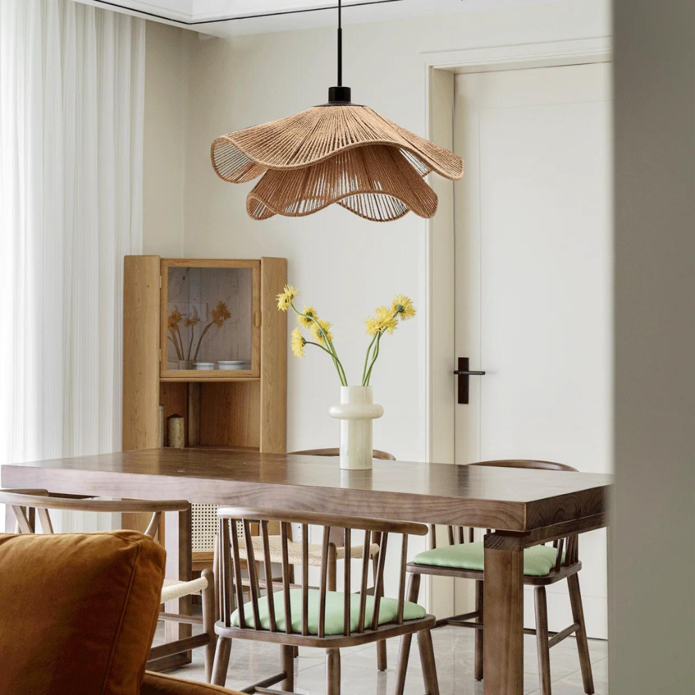 Boho naturalna lampa wisząca z juty Cape Points