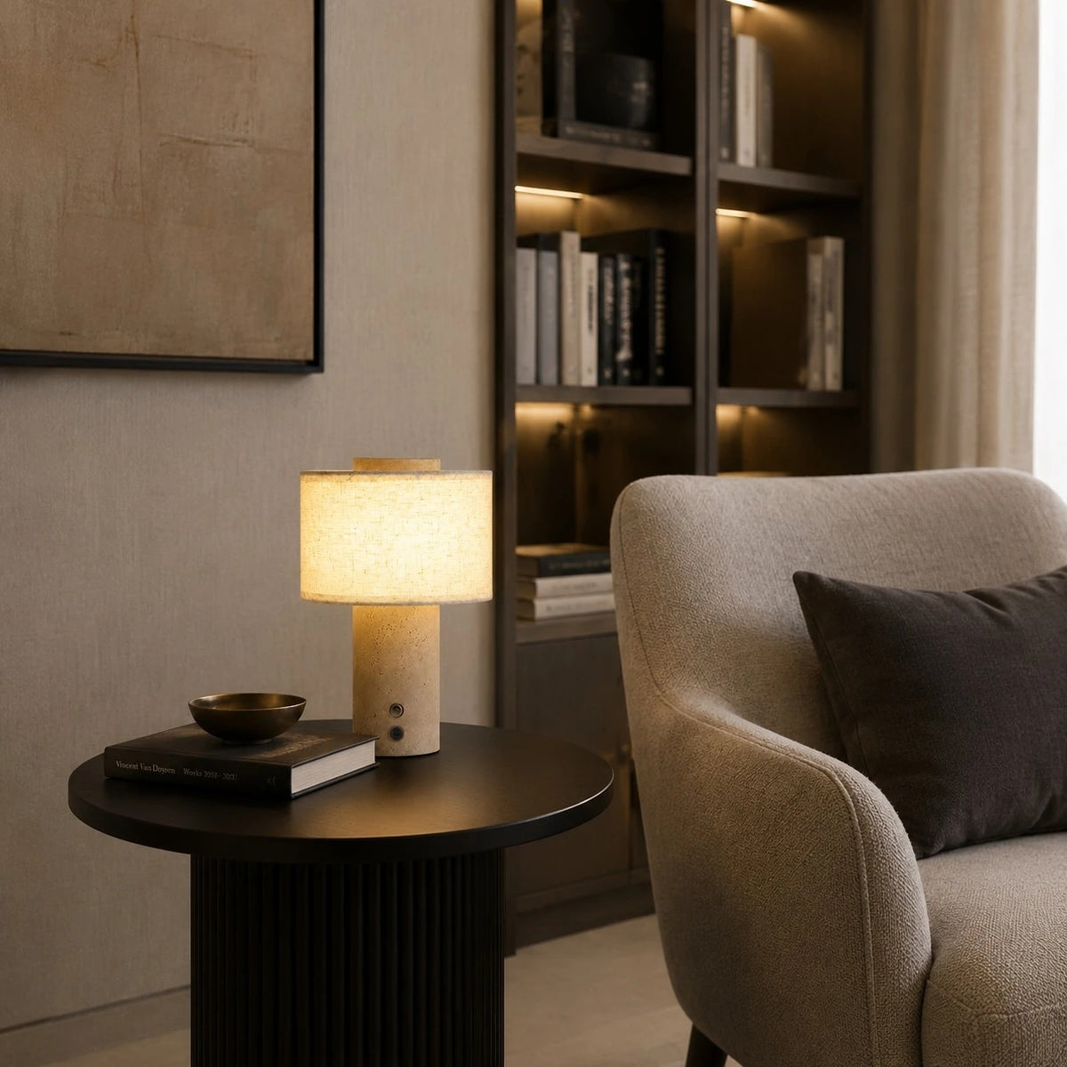 living room side table lighting scene