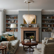 Lámpara de araña redonda de vidrio Lumvey - Lámpara colgante elegante para comedor y sala de estar