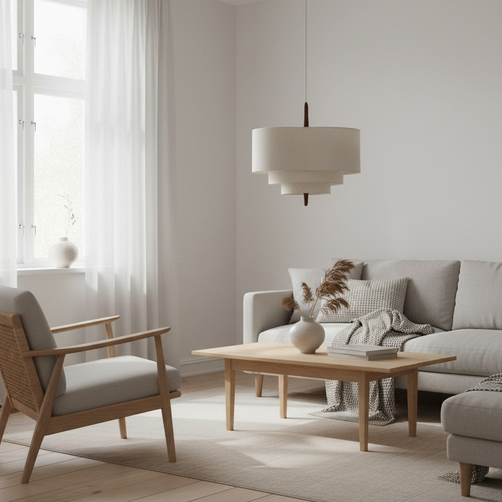 Softlume Suspension en Tissu Superposé - Lampe Abat-jour Sculpturale Douce pour Éclairage Ambiant à la Maison
