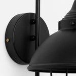 Load image into Gallery viewer, Round black wall plate and metal connection detail