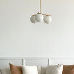 Load image into Gallery viewer, Alessora Brass Milk Glass Chandeliers- Great for Covered Outdoor Areas
