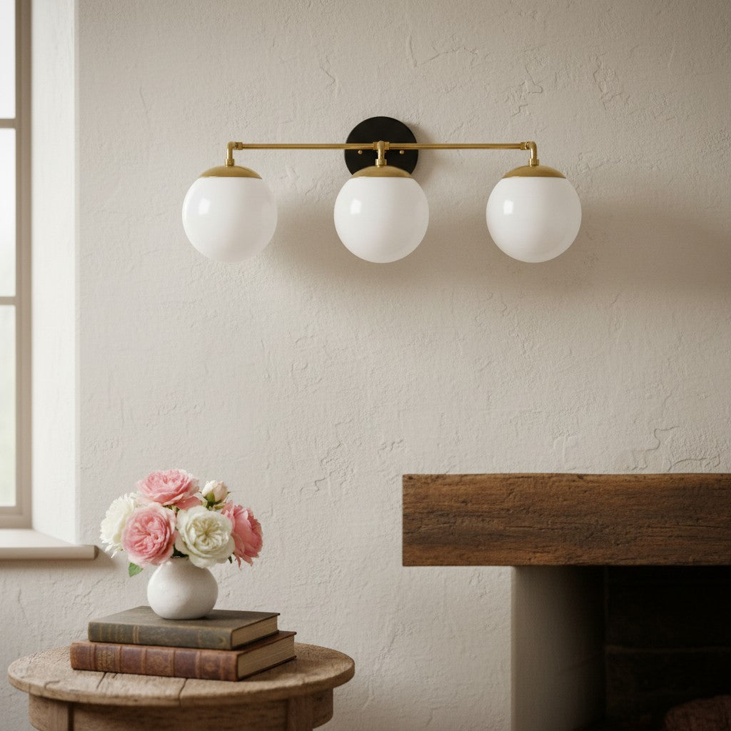 Glorica Glass Wall Sconce - Modern Vintage Vanity Light Fixture