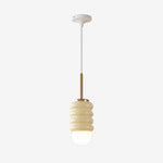 Cargar imagen en el visor de la Galería, Iron Pendant Lamp with Ribbed Shade - Cream Style Light for Bedroom
