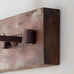 Załaduj obraz do przeglądarki galerii, Side detail of the distressed wood backplate and wall mount depth