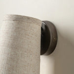 Load image into Gallery viewer, Zalen Textured Linen Bronze Wall Light – Soft Retro Wall Sconce for Reading Nook
