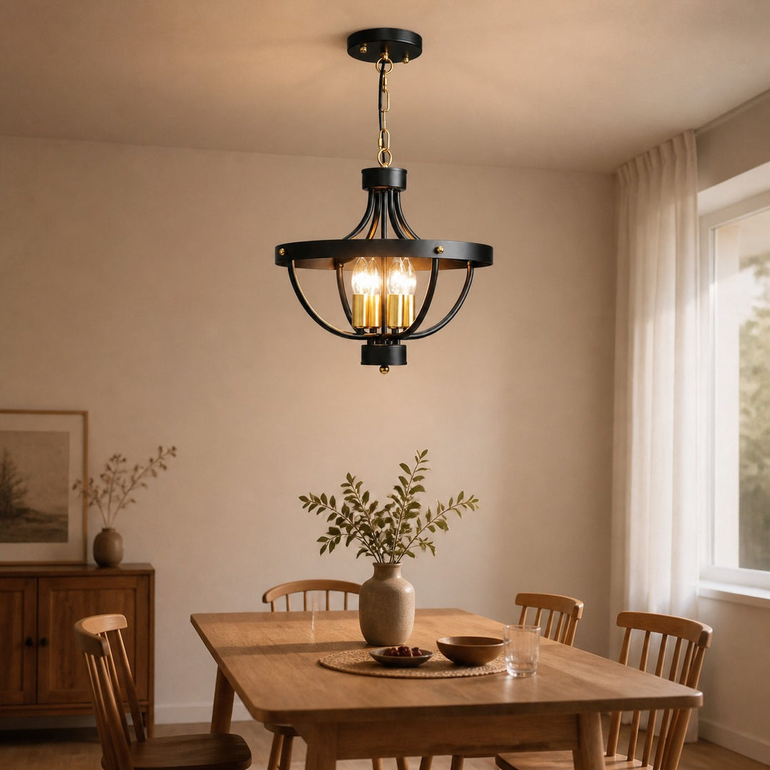 Vintage plafondlamp in landelijke stijl, halfopbouw