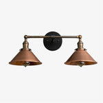 Load image into Gallery viewer, Conique Metal Industrial Wall Sconce with Dual Cone Shades - Vintage Metal Finish
