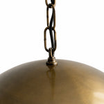 Load image into Gallery viewer, Antique brass pendant light in a warm dining room