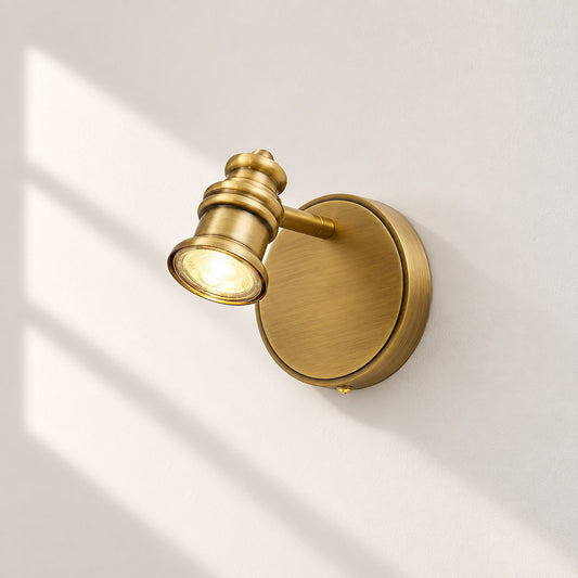 Aurelia Brushed Brass Adjustable Vanity Wall Light