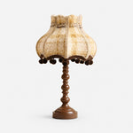 Cargar imagen en el visor de la Galería, Vintage warm blue plaid fabric table lamp with vase-style base