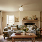 Load image into Gallery viewer, Glorica White Opal Sphere Modern Semi-Flush Light for Bedroom &amp; Entryway
