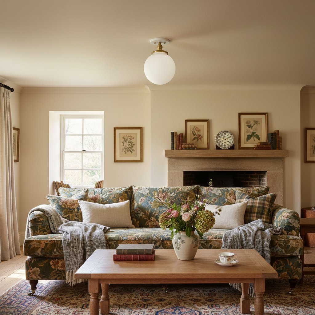 Glorica White Opal Sphere Modern Semi-Flush Light for Bedroom & Entryway