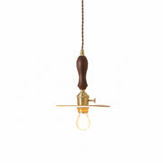 Vintage leather pendant light