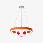 Cargar imagen en el visor de la Galería, Orange soccer pendant chandelier finish