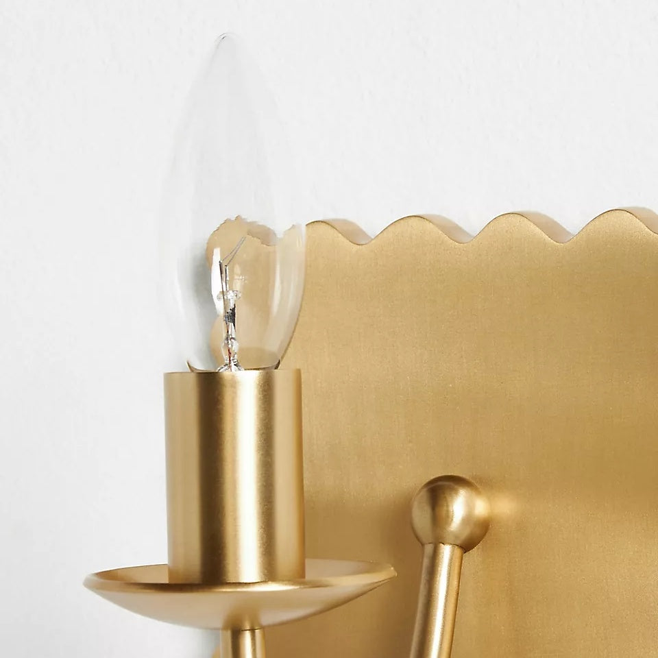 Modo Lámpara de Pared Decorativa – Aplique de Pared Metálico Moderno Ondulado para Dormitorios y Pasillos