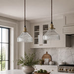 Cargar imagen en el visor de la Galería, Nordic Minimalism Brass Glass Pendant Light - Transparent Light