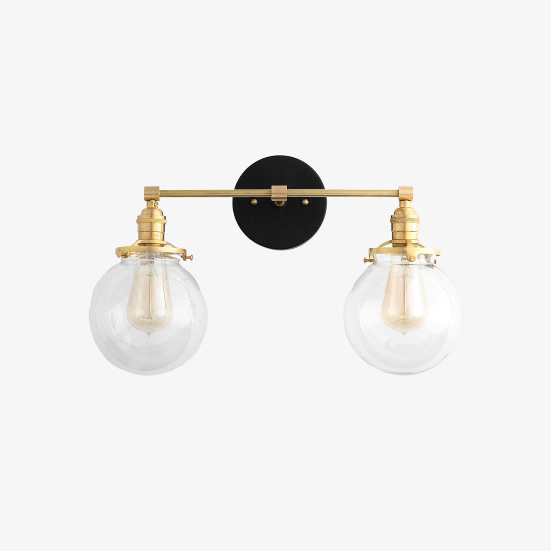 Lumio Globe Glass Globe Vanity Light - Modern Two Light Bathroom Sconce